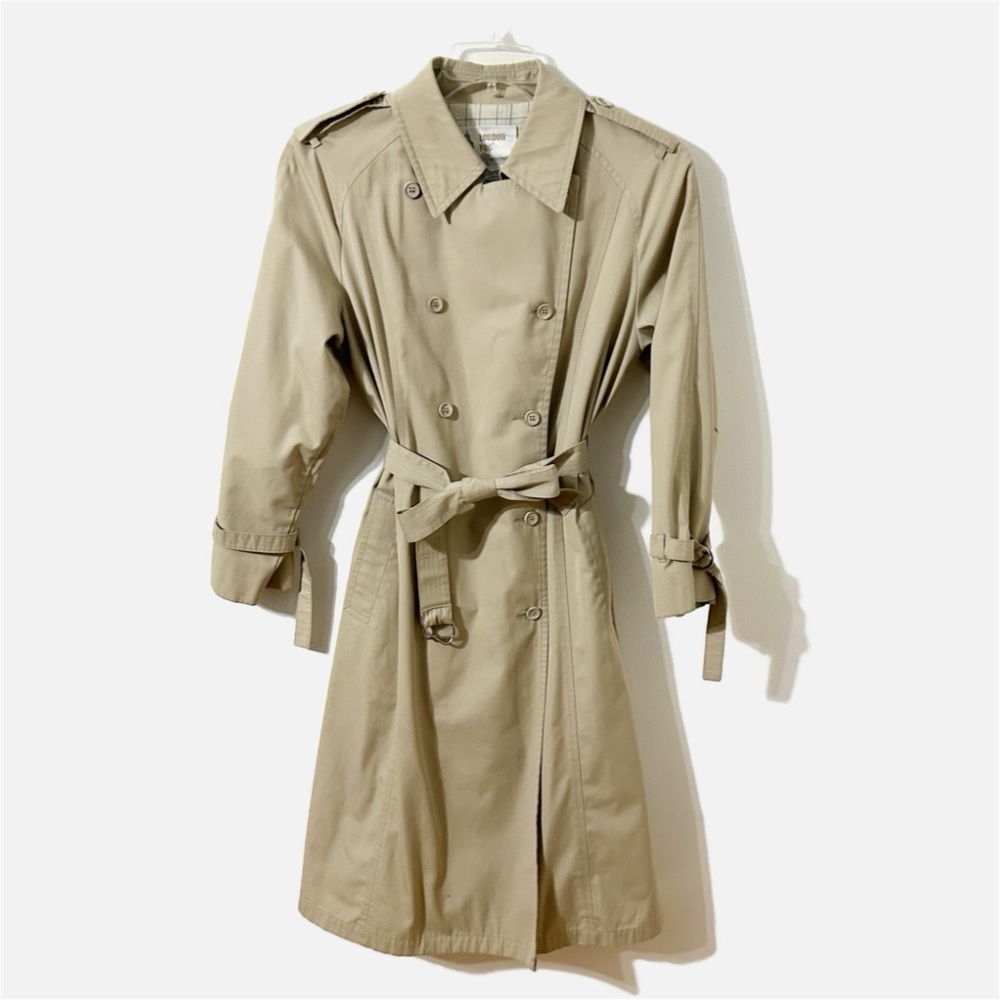 Vintage London Fog Maincoats Lined Double Breasted Trench Coat Overcoat Raincoat